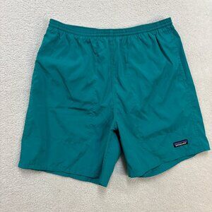 Patagonia Shorts Mens Large Blue Green Baggies Style Mesh Lined Swim Hybrid